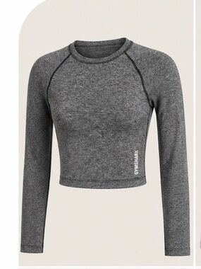 Gymshark Charcoal Gray Cropped Sweatshirt